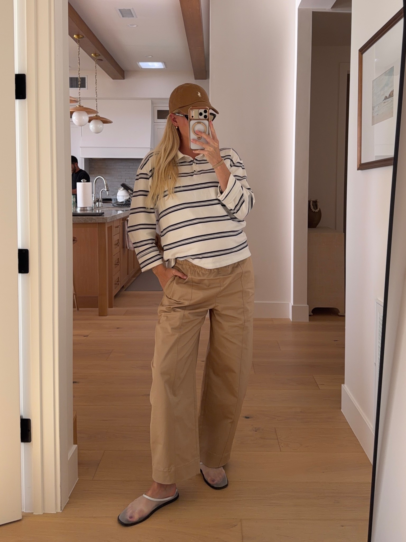 Med in top & pants- sized up for pregnancy! True size in shoes 