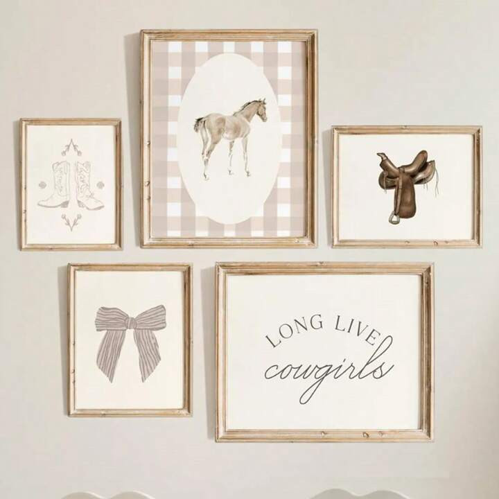 1pc Vintage Wall Arts, Cowgirl Theme Horse Print Posters, Western Cowgirl Vintage Posters, Modern... | SHEIN