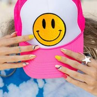 Smiley Face Trucker Hat Preppy Y2K Embroidered Adjustable, With Foam Front, Mesh Back, One Size For  | Etsy (US)