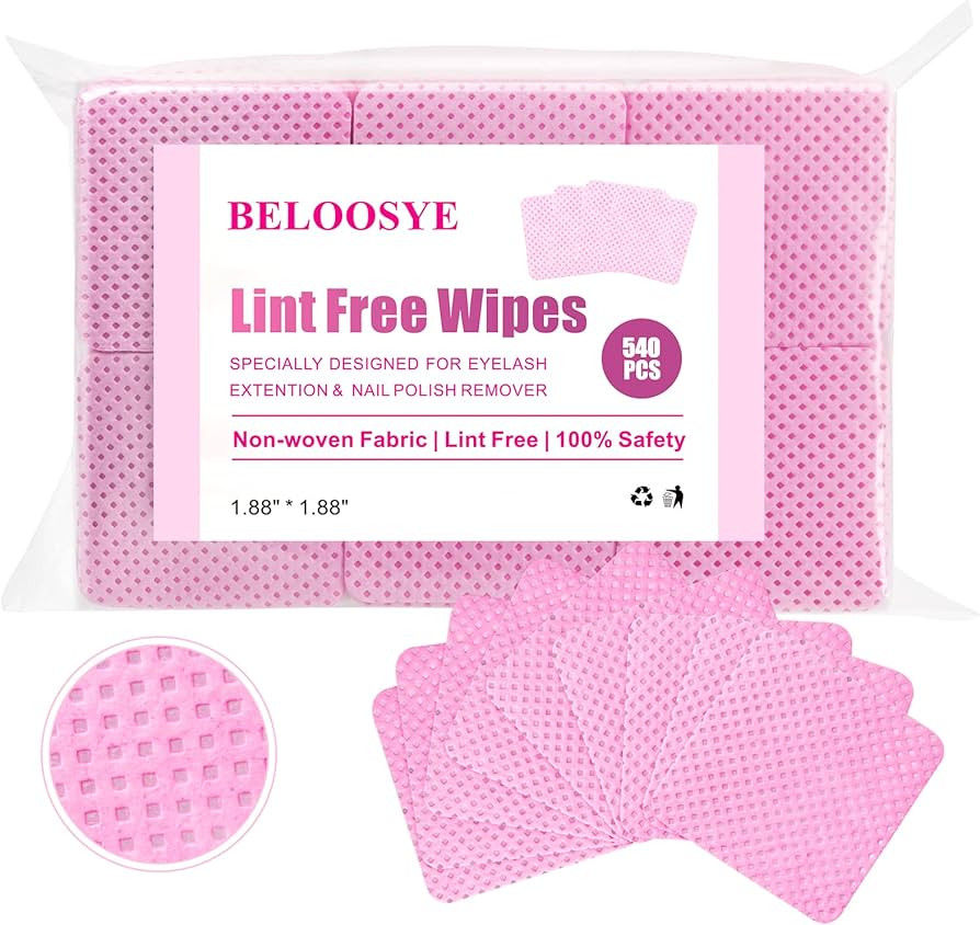 540 PCS Lint Free Nail Wipes, Eyelash Extension Glue Wipes, Super Absorbent Soft Non-woven Fabric... | Amazon (US)
