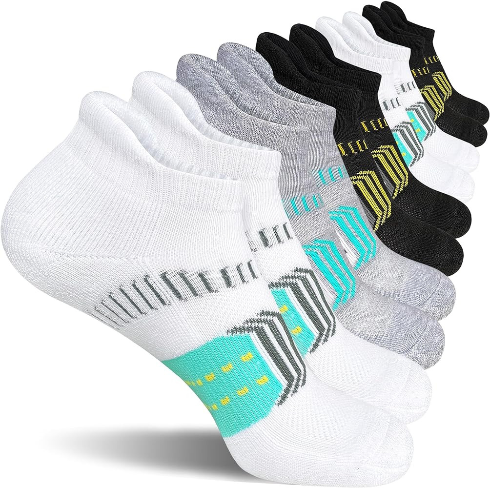 Womens Athletic Cushioned Anti-Blister Comfort Running Ankle Socks 5 Pairs | Amazon (US)