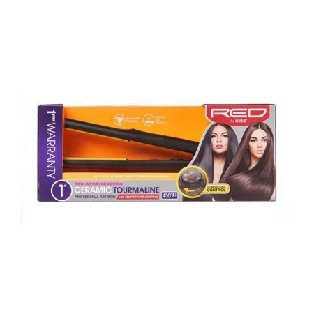 Red by Kiss 1 Ceramic Tourmaline Flat Iron with Temperature Control | Walmart (US)