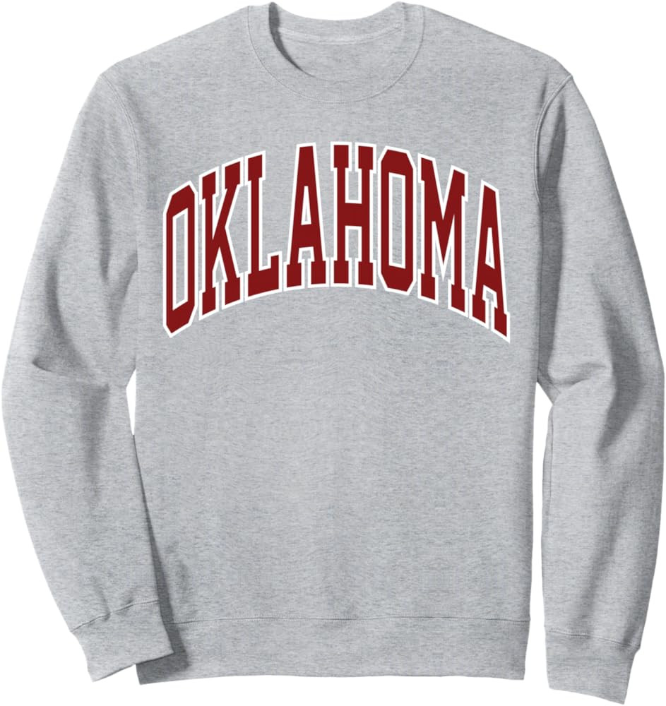 Retro Oklahoma Throwback Souvenir Oklahoma Red White Classic Sweatshirt | Amazon (US)