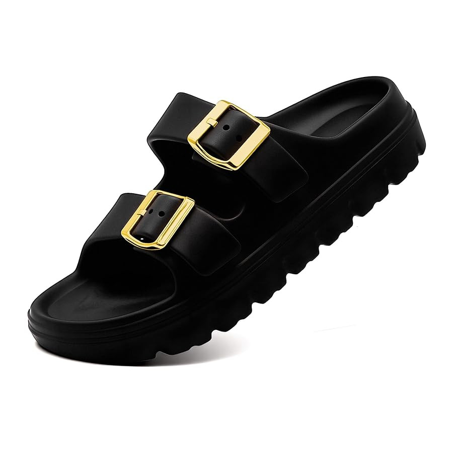 Women's Adjustable Double Strap Orthopedic Sandals - Waterproof High-Resilience EVA Platform Slid... | Amazon (US)