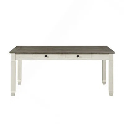Antique White Finish Dining Table With 6Xstorage Drawers Casual Look | Wayfair North America