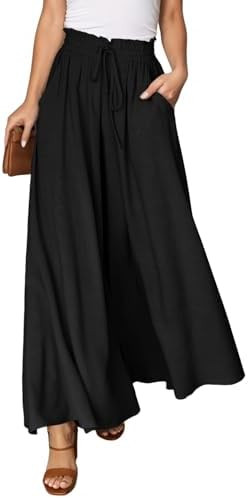Dokotoo Pants for Women Casual Elastic Waist Wide Leg Pants with Pockets | Amazon (US)