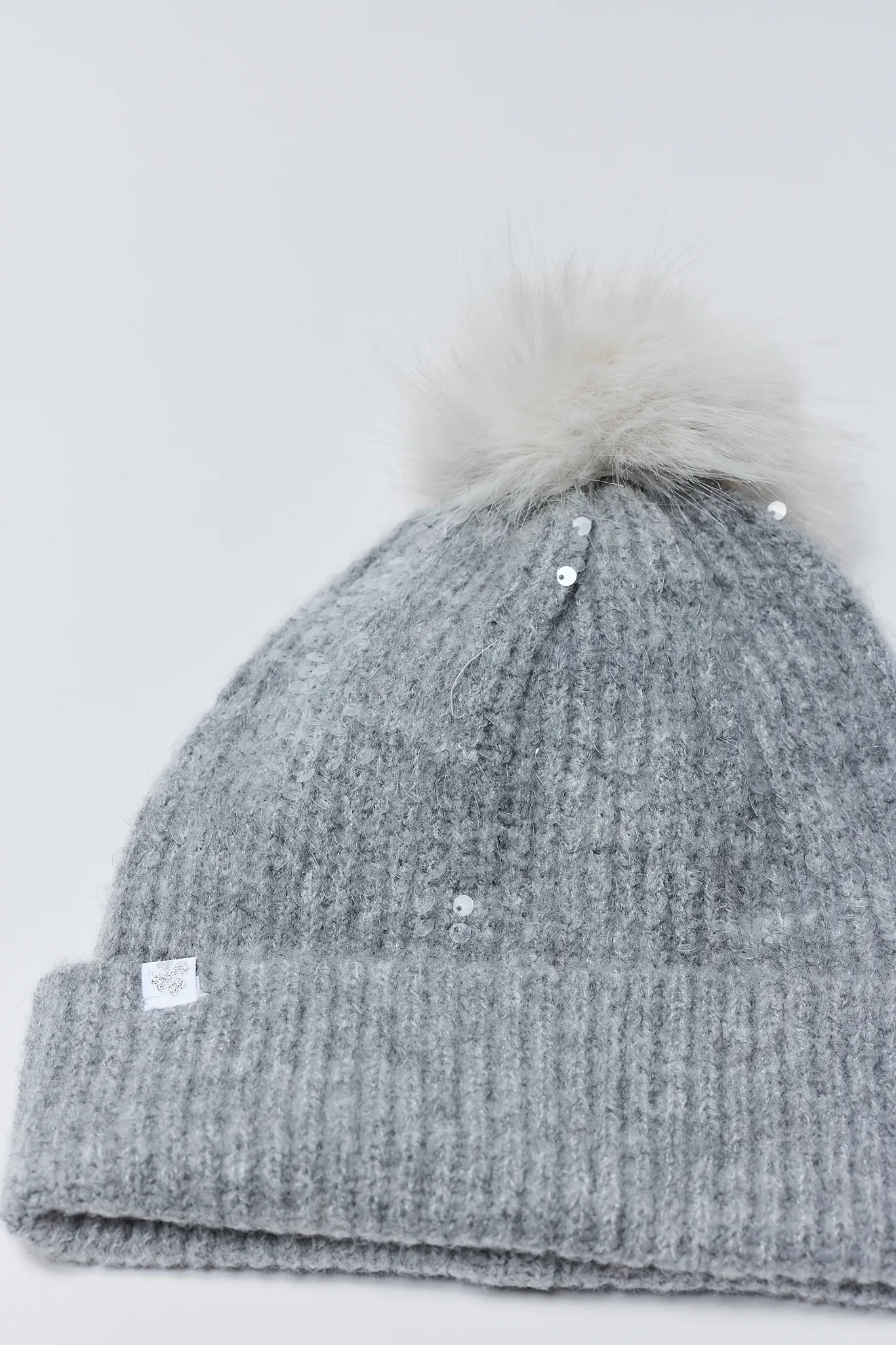 Darla Gray Sequin Beanie | Avara