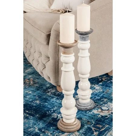 DecMode 16 20 H Country Candlestick White 2 - Pieces | Walmart (US)