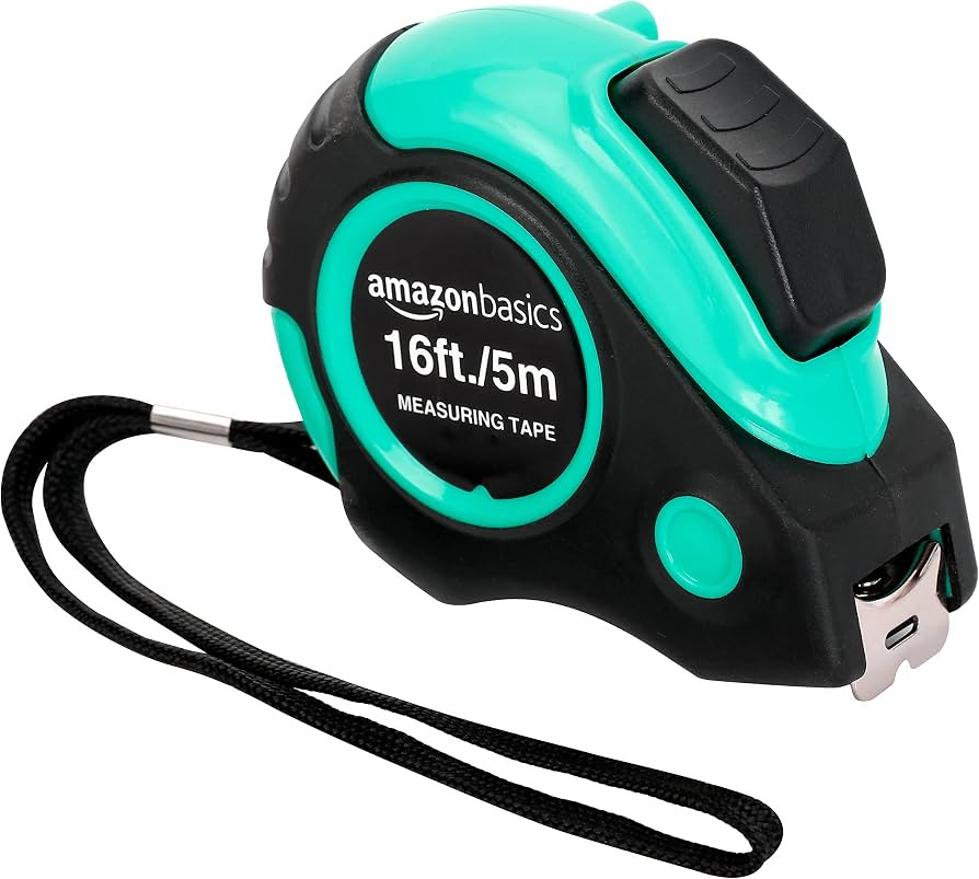 Amazon Basics Retractable Tape Measure with Metric and SAE Measurements, 16 ft / 192 in, Turquois... | Amazon (US)