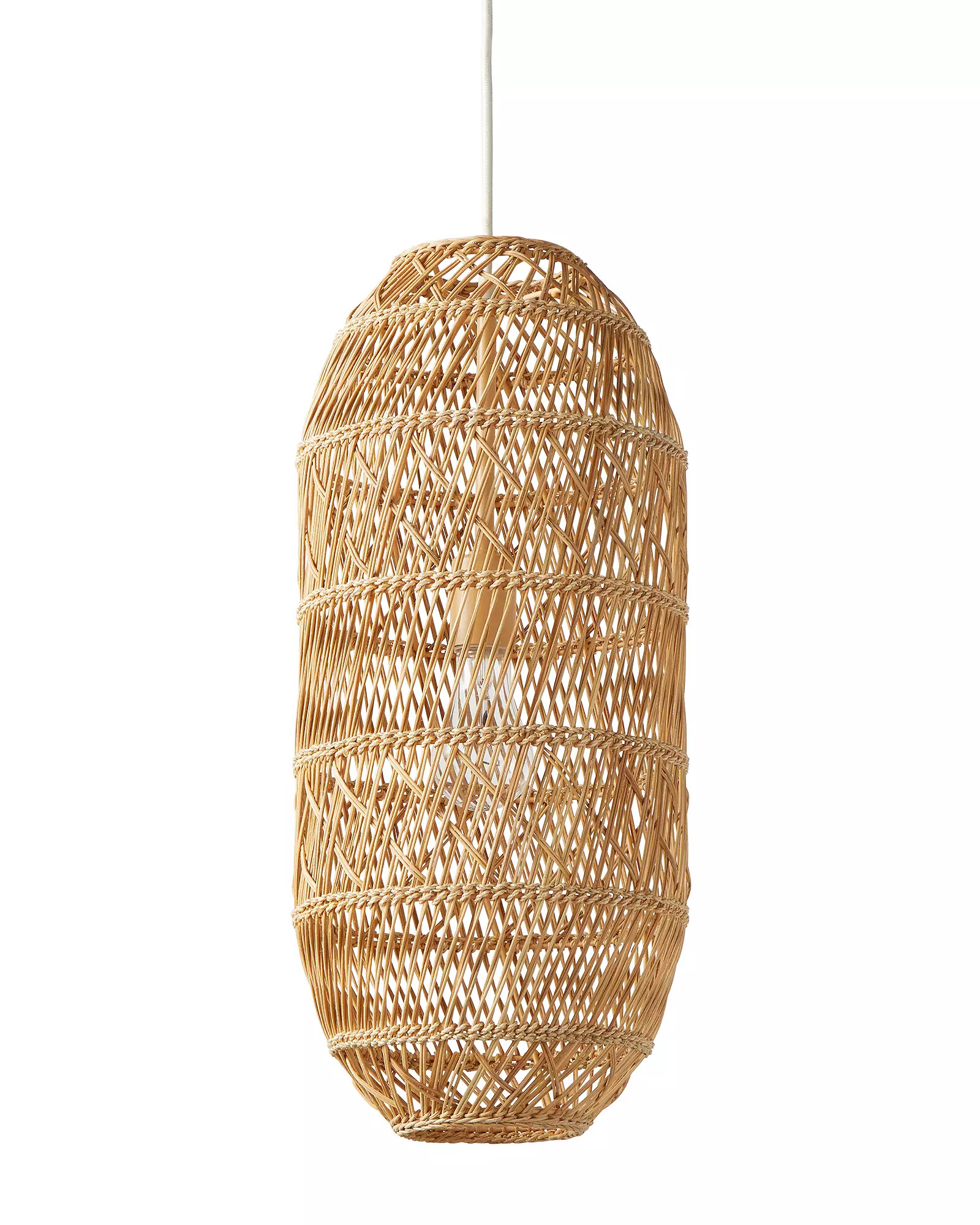 Headlands Rattan Oblong Pendant | Serena and Lily
