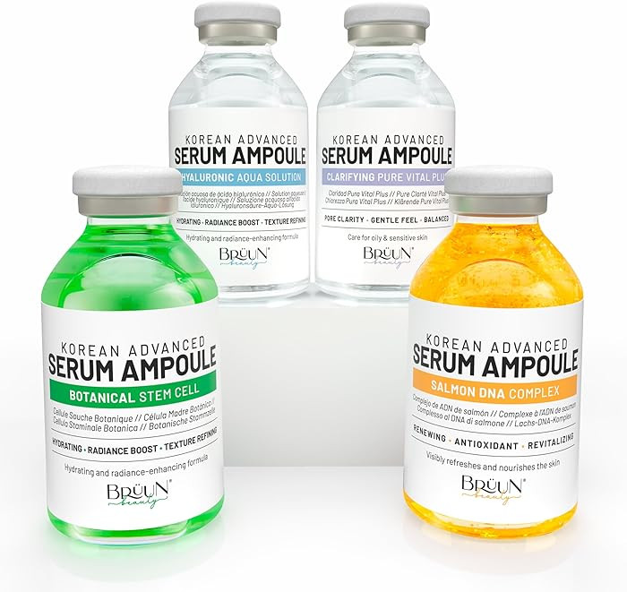 BRÜUN Advance Microneedling Korean Serum - 4 Different Booster Ampule Kit for Face and Body Incl... | Amazon (US)