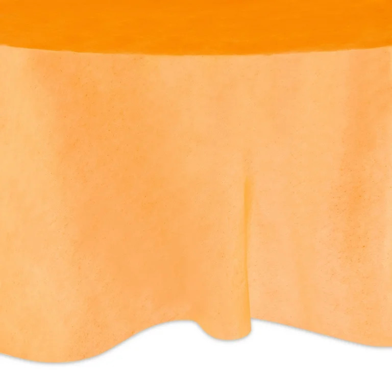 Round 84" Orange Plastic Table Cover, by Way To Celebrate - Walmart.com | Walmart (US)