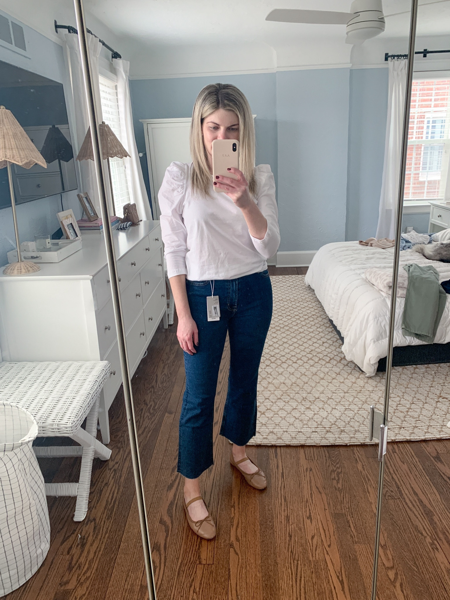 Spring outfit idea- size small on top and tts in jeans. Shoes are very comfy! 

#LTKfindsunder50 #LTKshoecrush #LTKfindsunder100