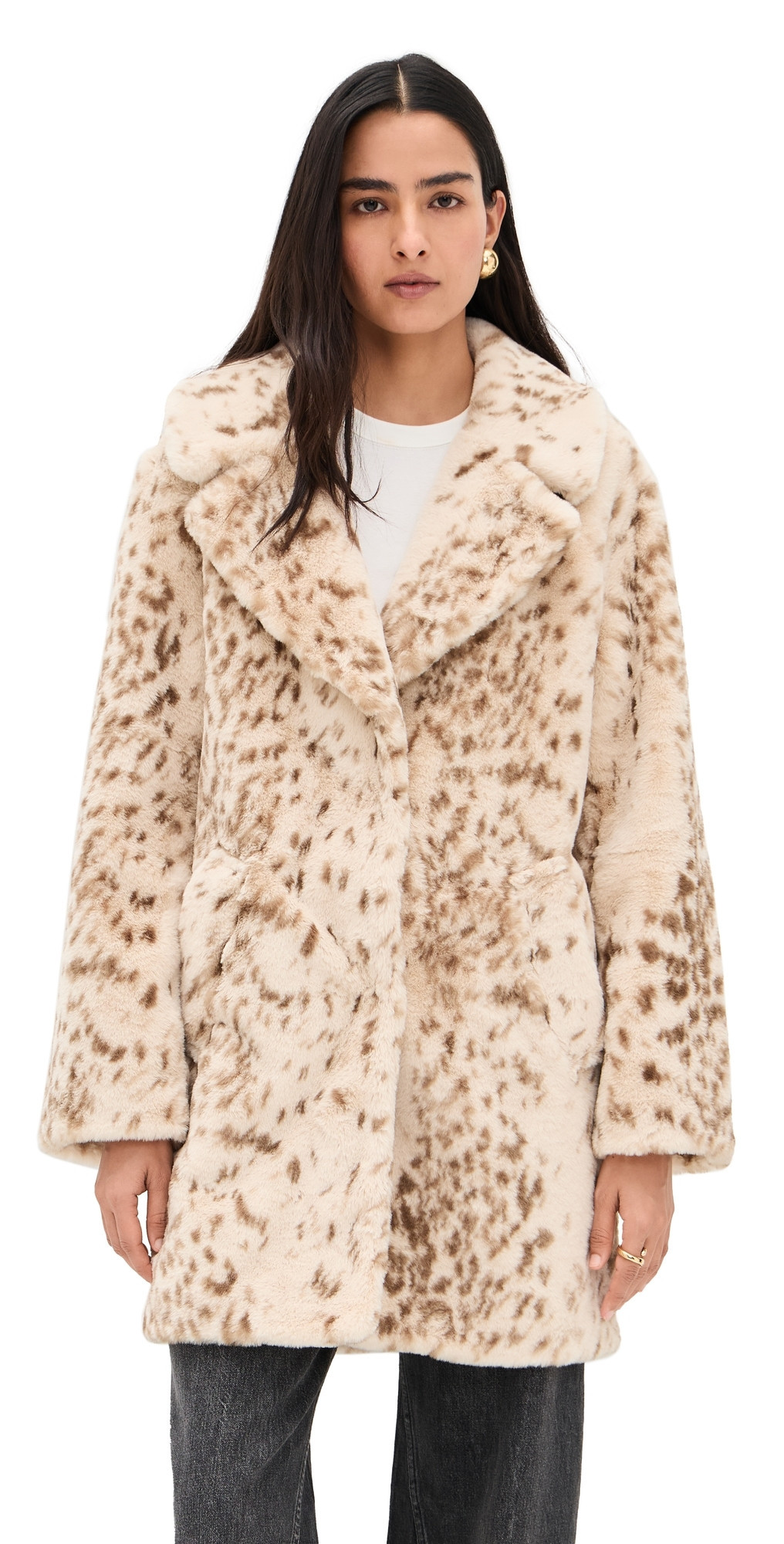 LAMARQUE Linnea Leopard Coat Beige Leopard S | Shopbop
