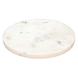 Amber Home Goods Marble Round Cheese/Cutting Board White Marble Platter Party Platter Tray for Servi | Amazon (US)