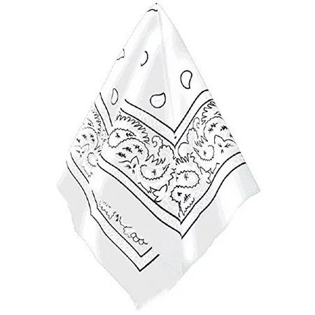 Multi-Purpose Bandana Western Cowboy Costume Party Headwear, White, Fabric, 20"" x 20"". | Walmart (US)