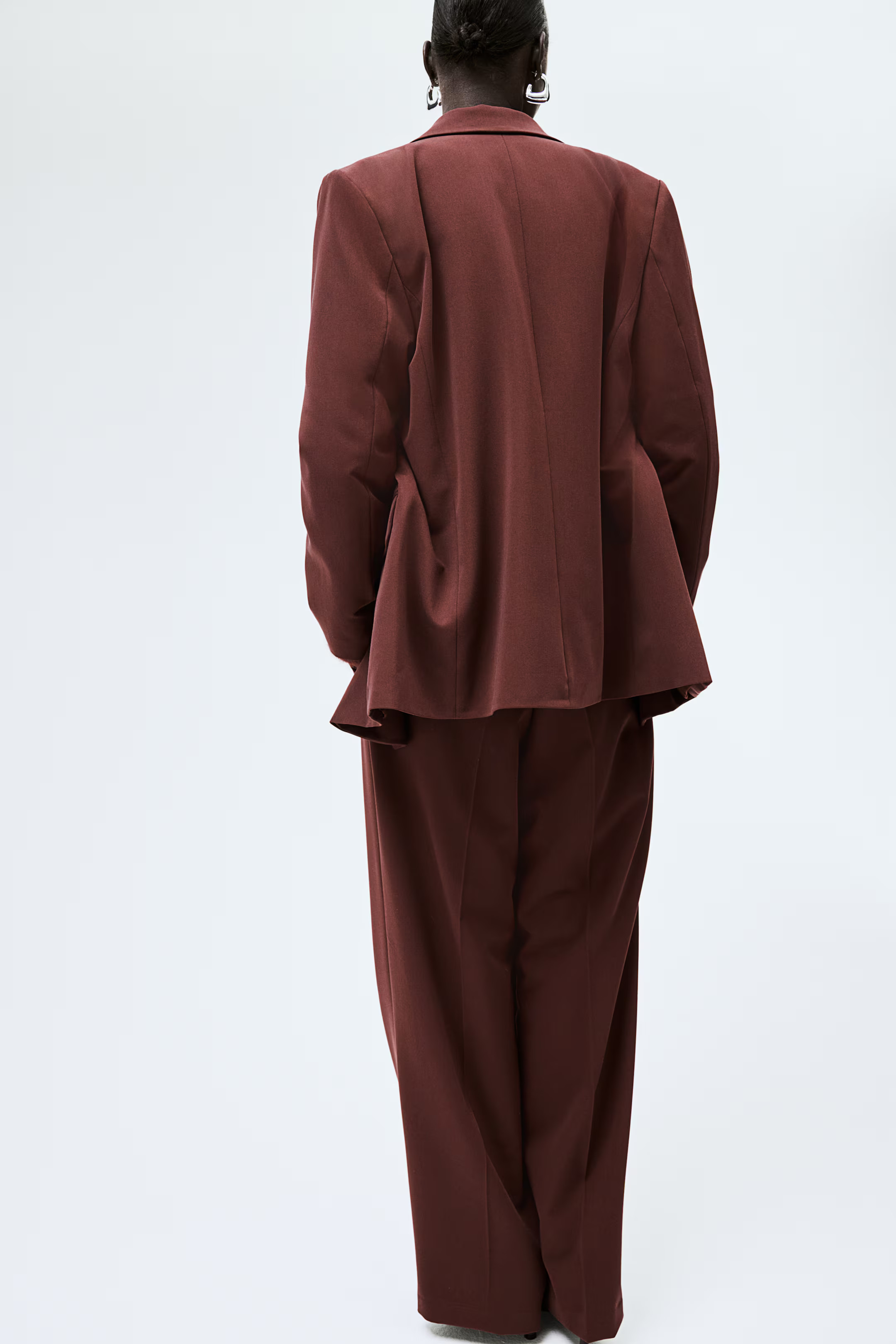 Wide trousers - Burgundy - Ladies | H&M GB | H&M (UK, MY, IN, SG, PH, TW, HK)