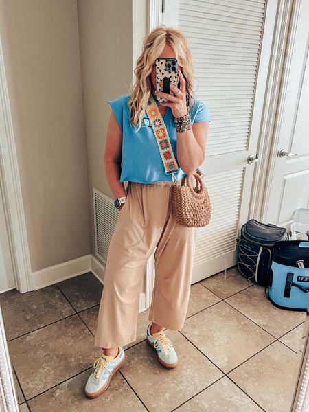 Road trip fit 🏝️🚘🏡
Tee is from vacay and I ✂️ it. 
Pants L (part of a set)
Sneaks sized down 
Summer outfit, travel outfit 

#LTKFindsUnder50 #LTKOver40 #LTKStyleTip