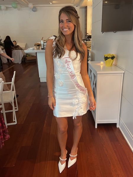 My bridal shower dress!! I love this dress SO much & it’s currently on sale! 
I’m wearing size small in the dress & my true size in the shoes! 


#LTKshoecrush #LTKwedding #LTKfindsunder100