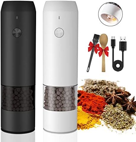 Electric Salt and Pepper Grinder Set of 2 - Pepper Grinder and Salt Grinder USB Rechargable - One... | Amazon (US)