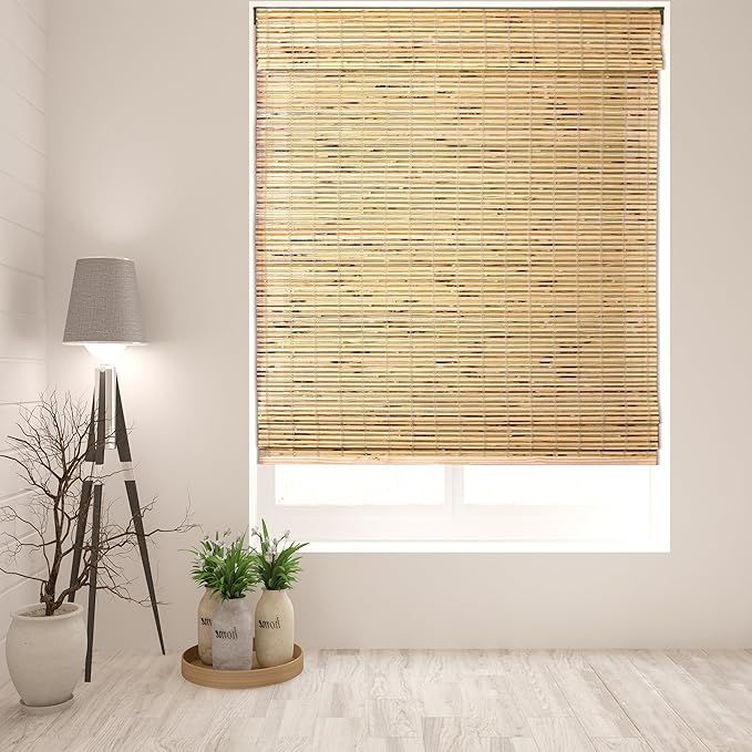 Arlo Blinds Cordless Petite Rustique Bamboo Roman Shades Blinds - Size: 29" W x 60" H, Cordless L... | Amazon (US)