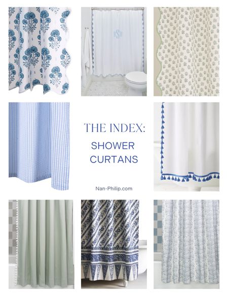 Shower Curtains. 
Shop eight great preppy, colorful, patterned shower curtains for your home - from under $50 to over $400  

#LTKhome