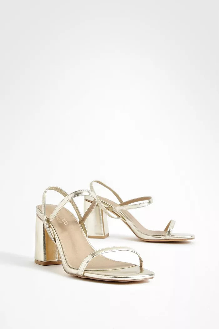 Wide Fit Elasticated 2 Part Block Heels | Boohoo.com (UK & IE)