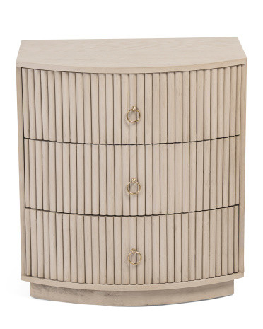 3 Drawer Fluted Side Table | Marshalls