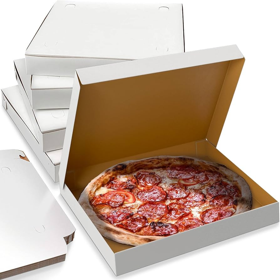 MT Products Extra Thin Paperboard White Clay Coated Pizza Box - 10" Length x 10" Width x 1.5" Dep... | Amazon (US)