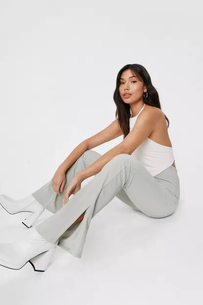 High Waisted Split Hem Flare Pants | NastyGal (UK, IE)