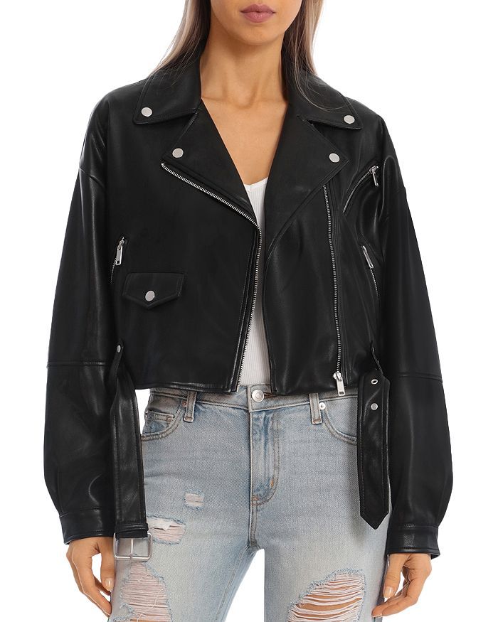 BAGATELLE.NYC Oversized Cropped Faux Leather Moto Jacket Women - Bloomingdale's | Bloomingdale's (US)