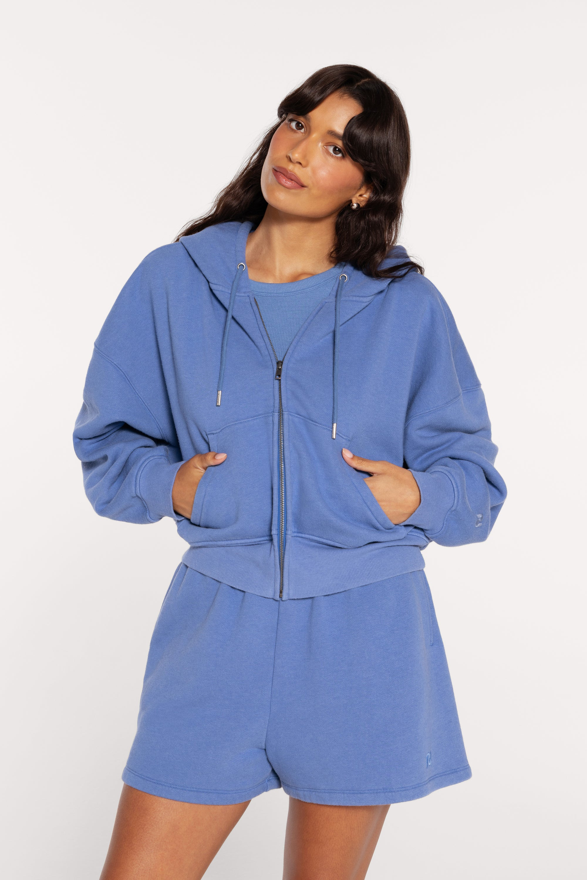 Vintage Fleece Zip Hoodie | Dutch Blue | nuuds