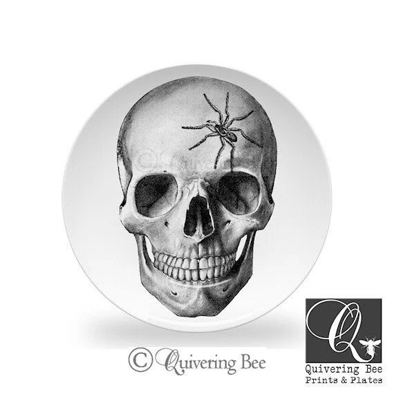 Skull Art Dinner Plateblack and White Platesvintage Anatomy | Etsy | Etsy (US)