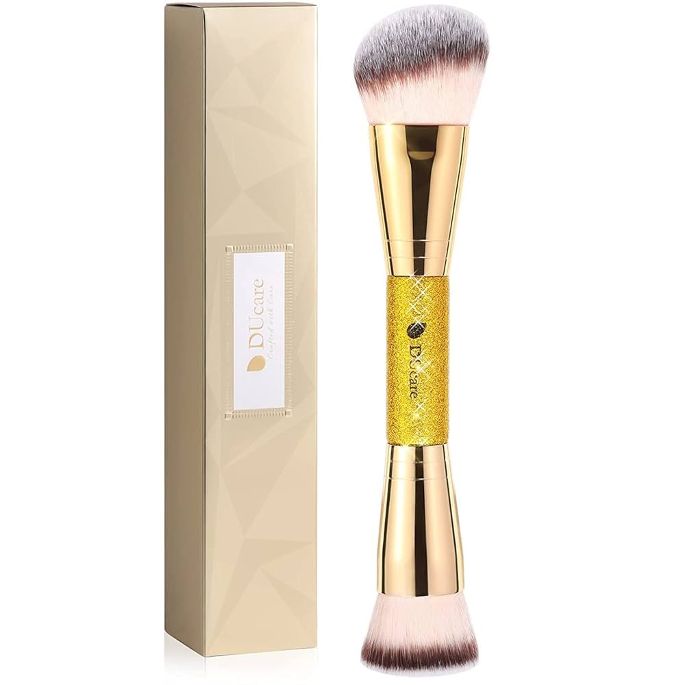 DUcare Foundation Brush Contour Bronzer Makeup Brush Double Ended Self Tanner Brush Sculpting Bru... | Amazon (US)