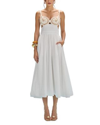 PatBO Seaweed Shell Embroidered Midi Dress | Bloomingdale's Women | Bloomingdale's (US)