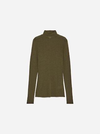 Roll-Neck Wool Top – Khaki Green – Women – ARKET GB | Arket UK
