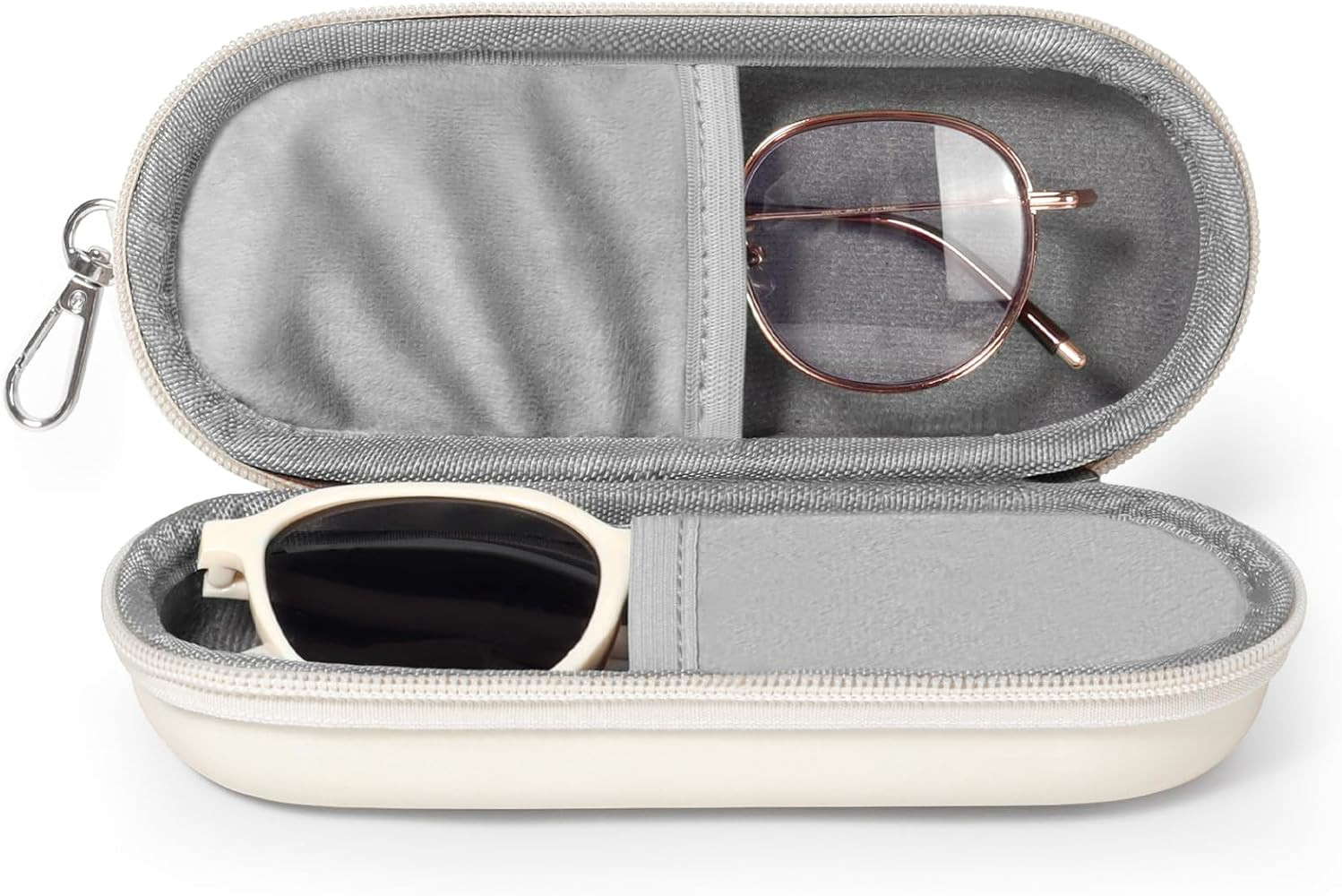 Double Eyeglasses Case, Dual Glasses Sunglasses Organizer with Zipper Closure, Eyewear Storage Bo... | Amazon (US)