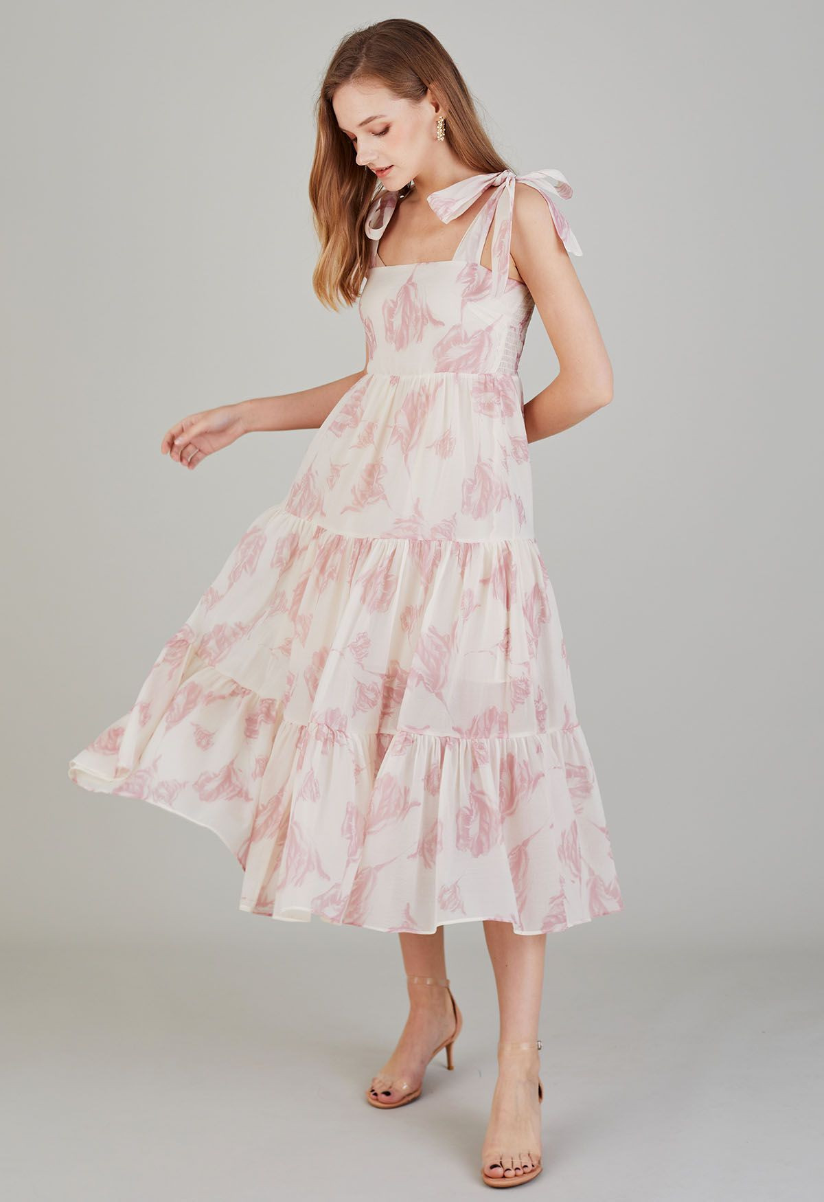 Sun-Soaked Floral Tie-Strap Maxi Dress | Chicwish