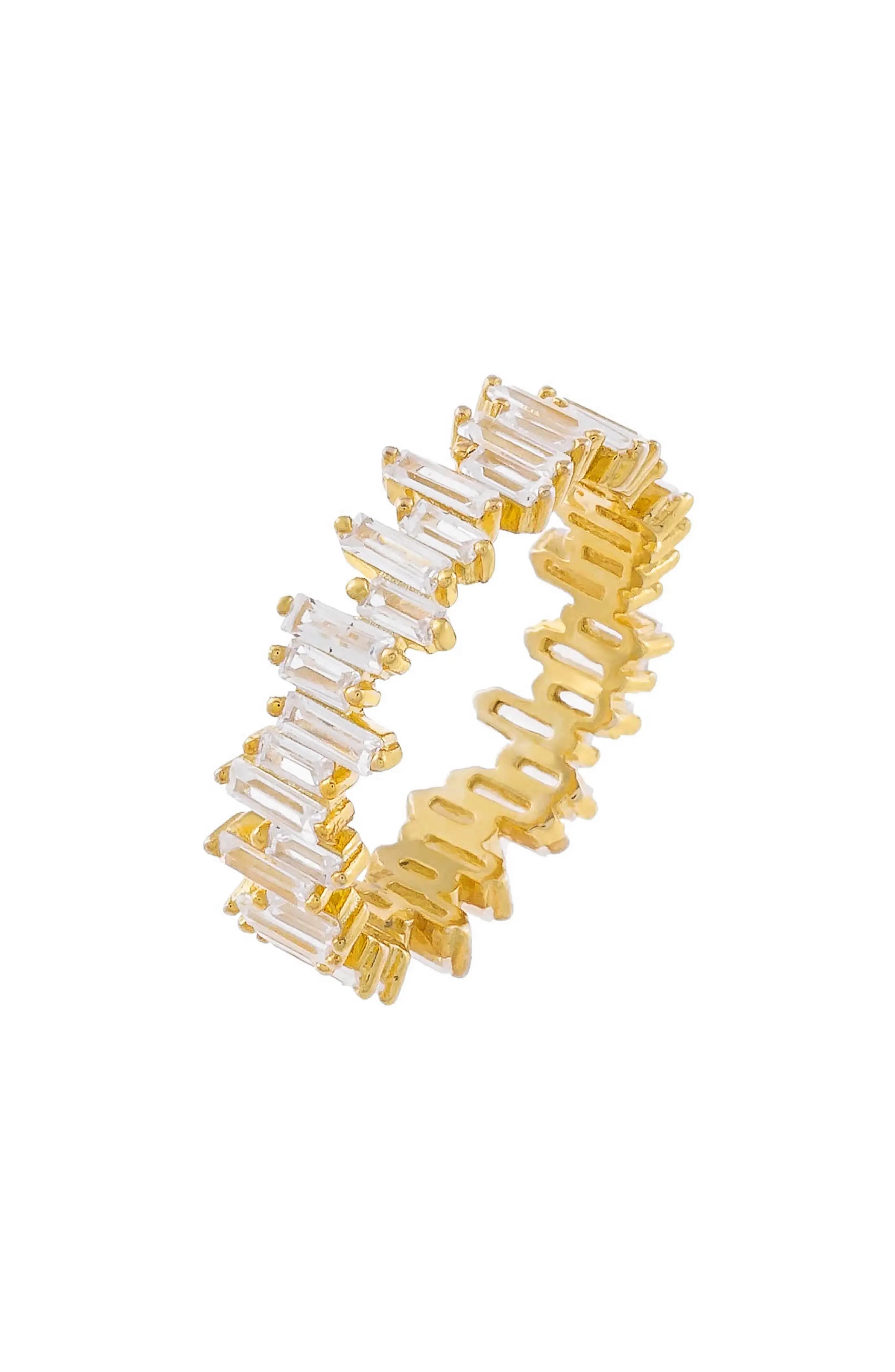 Adina's Jewels Scattered Baguette Ring in Gold at Nordstrom, Size 9 | Nordstrom