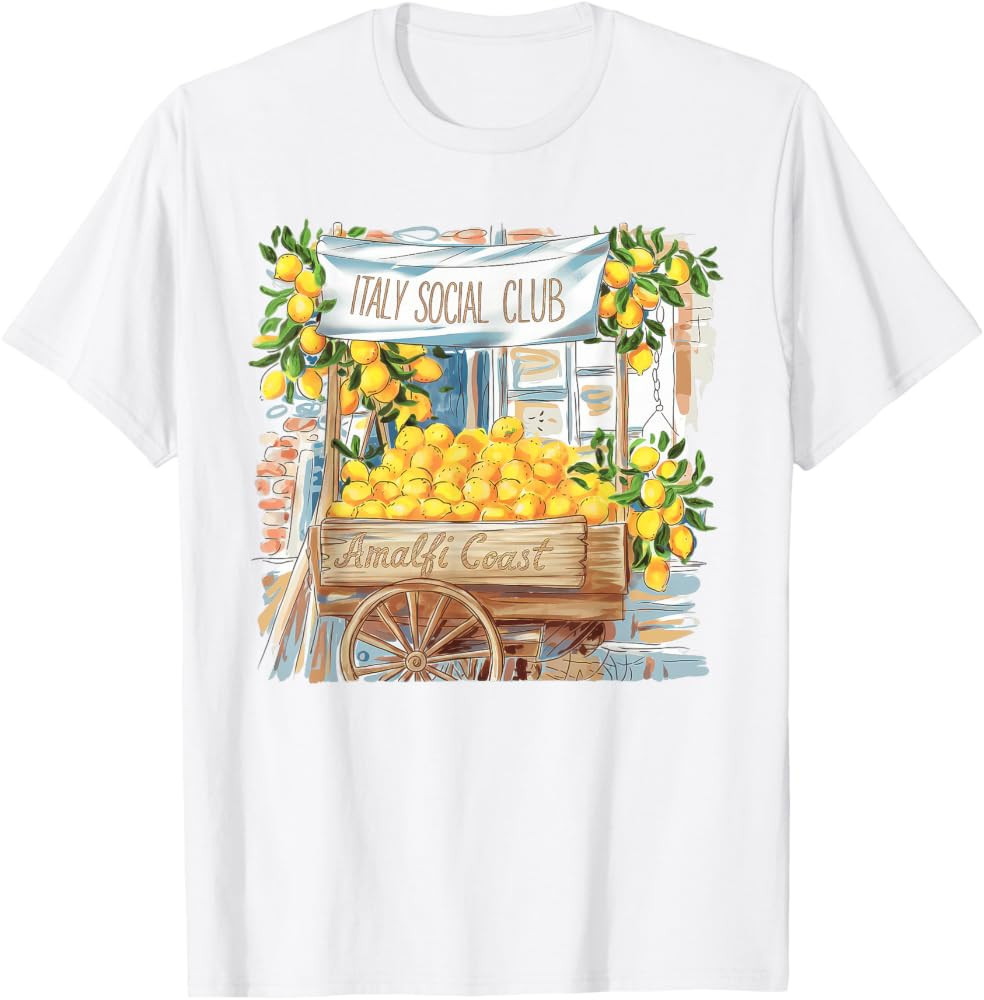 Amalfi Coast Tshirt Italy Retro Coquette Bow Lemon Travel T-Shirt | Amazon (US)