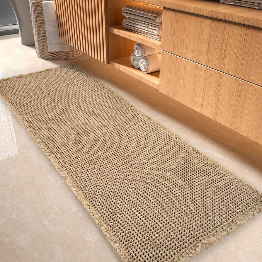 Tchdio Waffle Bath Mat-Runner Rug, Super Absorbent Non Slip Bath Mat for Bathroom Floor Beside Tu... | Amazon (US)