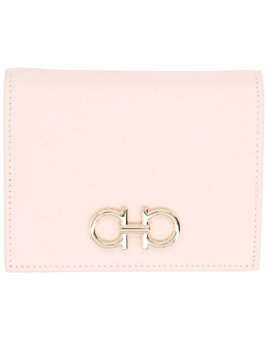 Pale Pink Calf Leather Wallet | Shop Simon