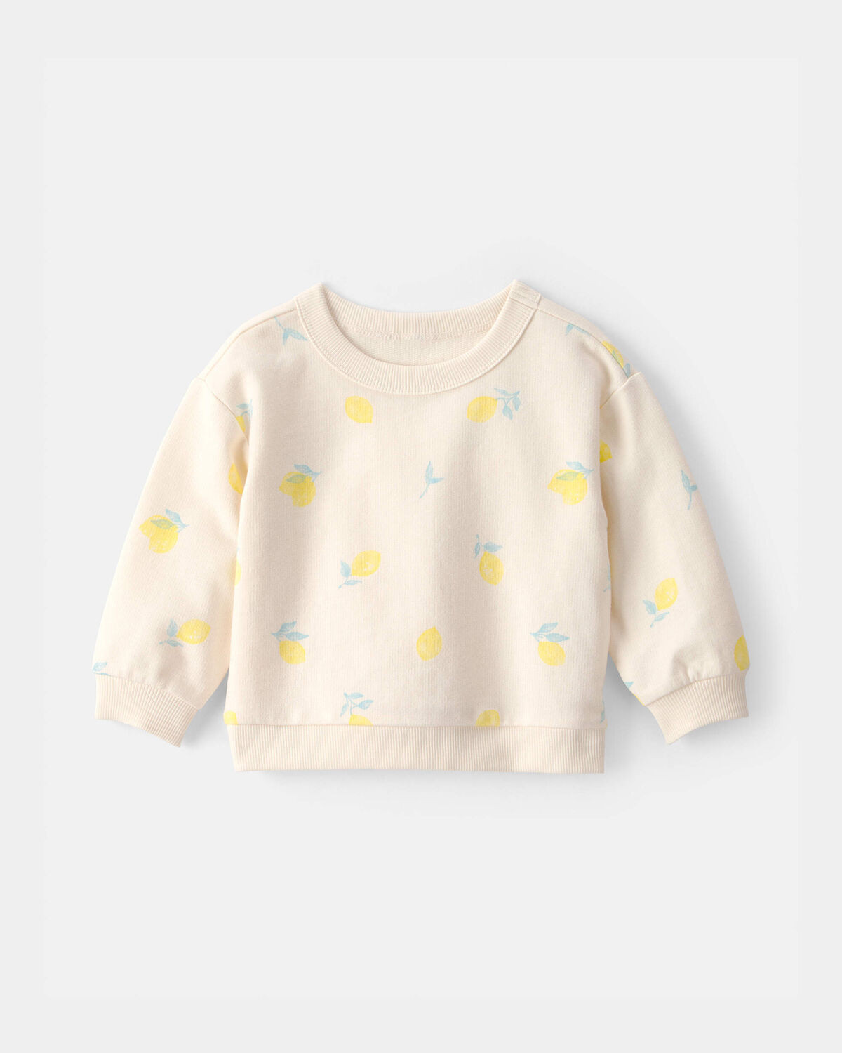Baby Girl Lemon French Terry Pullover Sweatshirt - Ivory | Carter's Inc