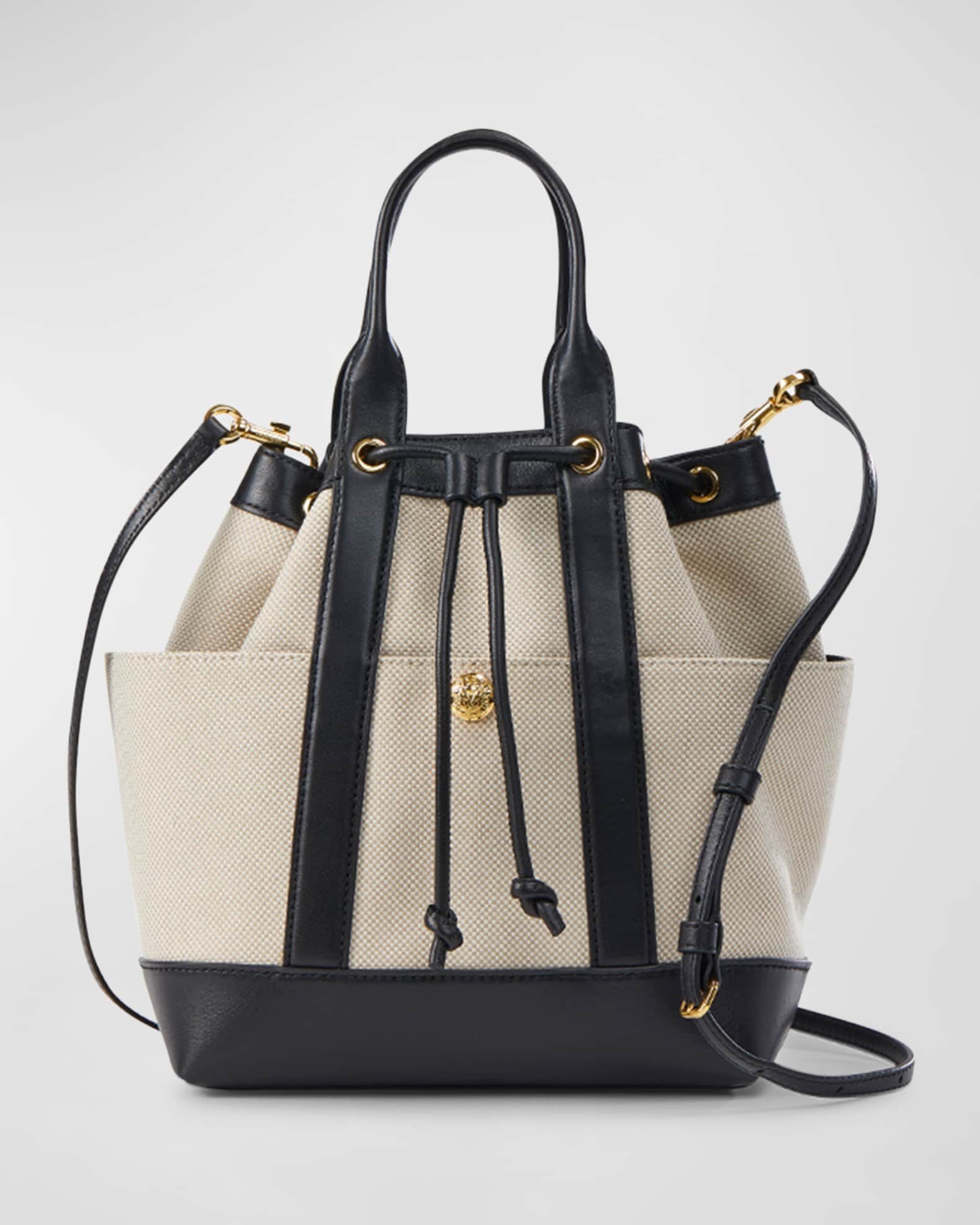 Veronica Beard Goody Drawstring Canvas Crossbody Bag | Neiman Marcus