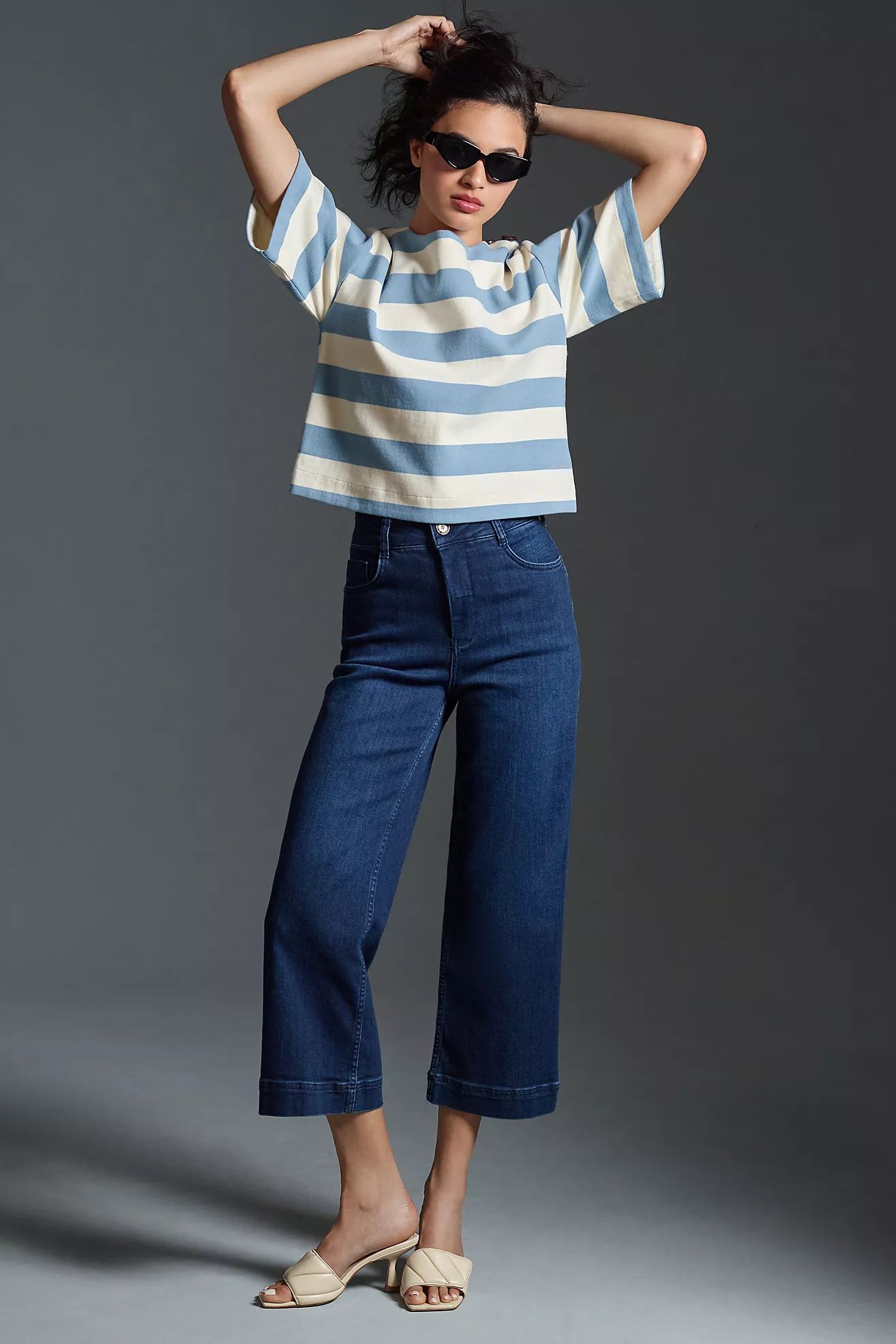 The Skipper High-Rise Crop Wide-Leg Jeans by Pilcro | Anthropologie (US)