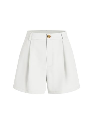 CIDER Pleated Button Straight Leg Shorts | Amazon (US)