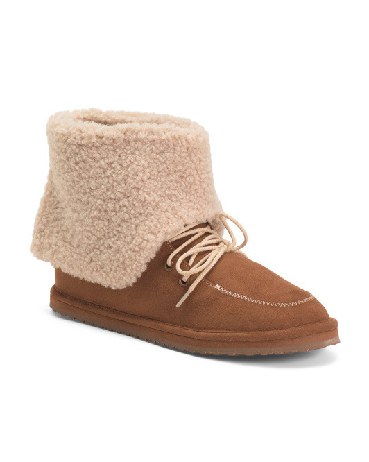 Fold Over Faux Fur Booties | TJ Maxx