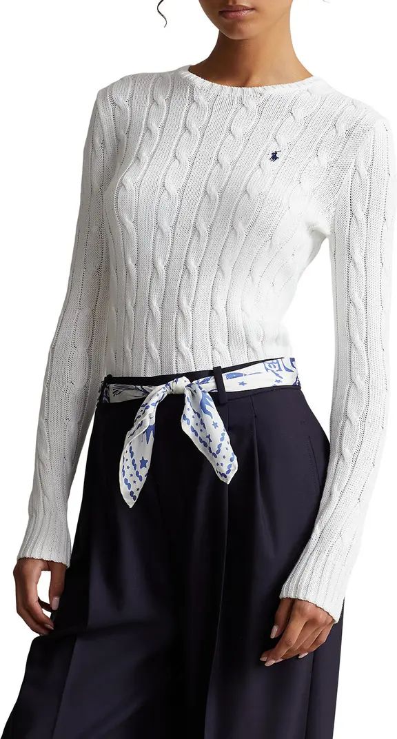 Ralph Lauren Julianna Cable Stitch Pima Cotton Sweater | Nordstrom | Nordstrom