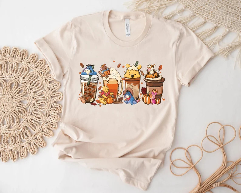 Vintage Halloween Winnie the Pooh Shirt, Disney Halloween Coffee Sweatshirt, Pumpkin Spice Latte ... | Etsy (US)