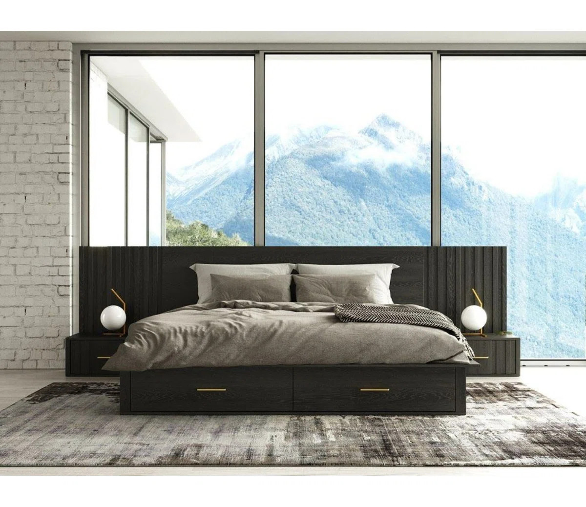 Nantucket- Contemporary Dark Grey 4-piece Bedroom Set | Wayfair North America